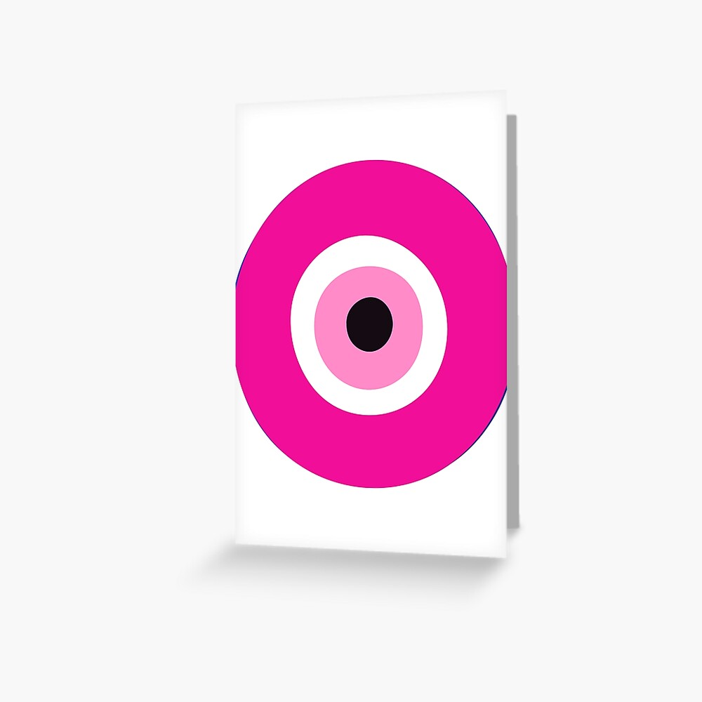 Preppy Aesthetic Pink Evil Eye Preppy Aesthetic Greeting Card For