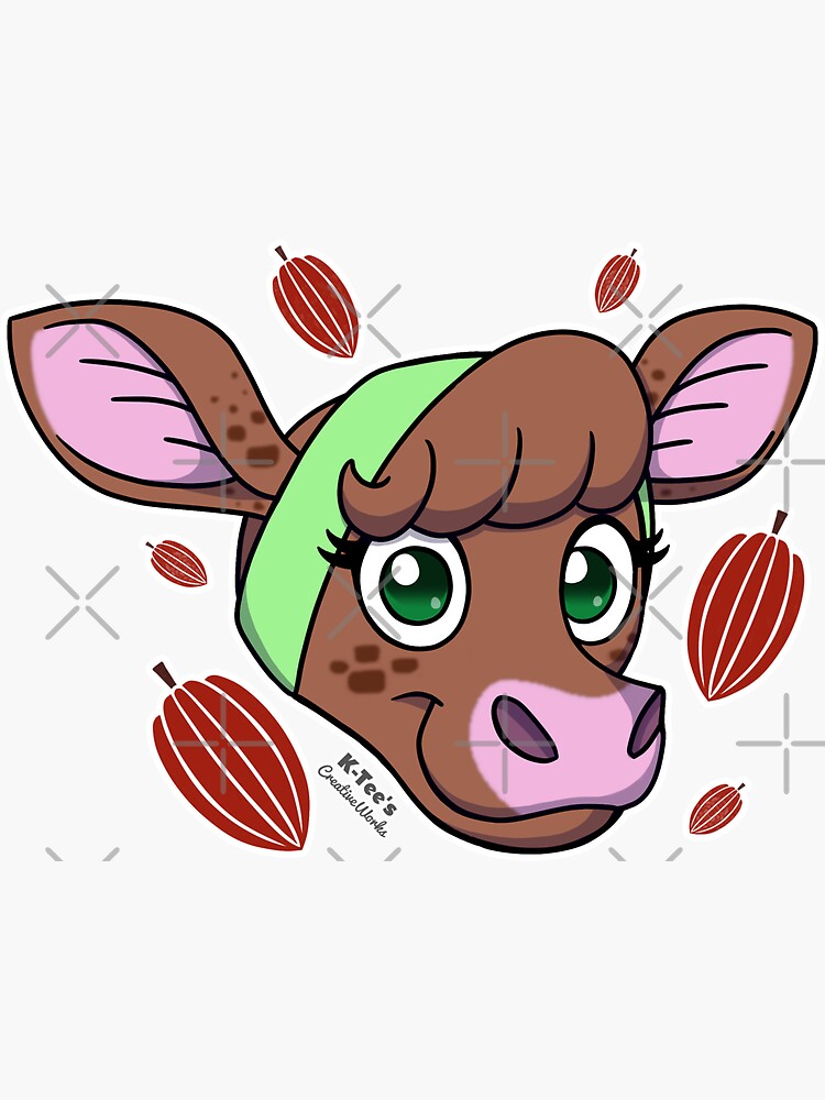 Coco The Chocolate Cow Original Head Sticker For Sale By