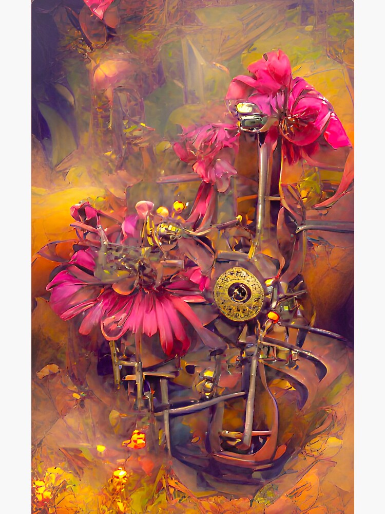 Steampunk Flower Garden Sticker For Sale By Csturgill Redbubble