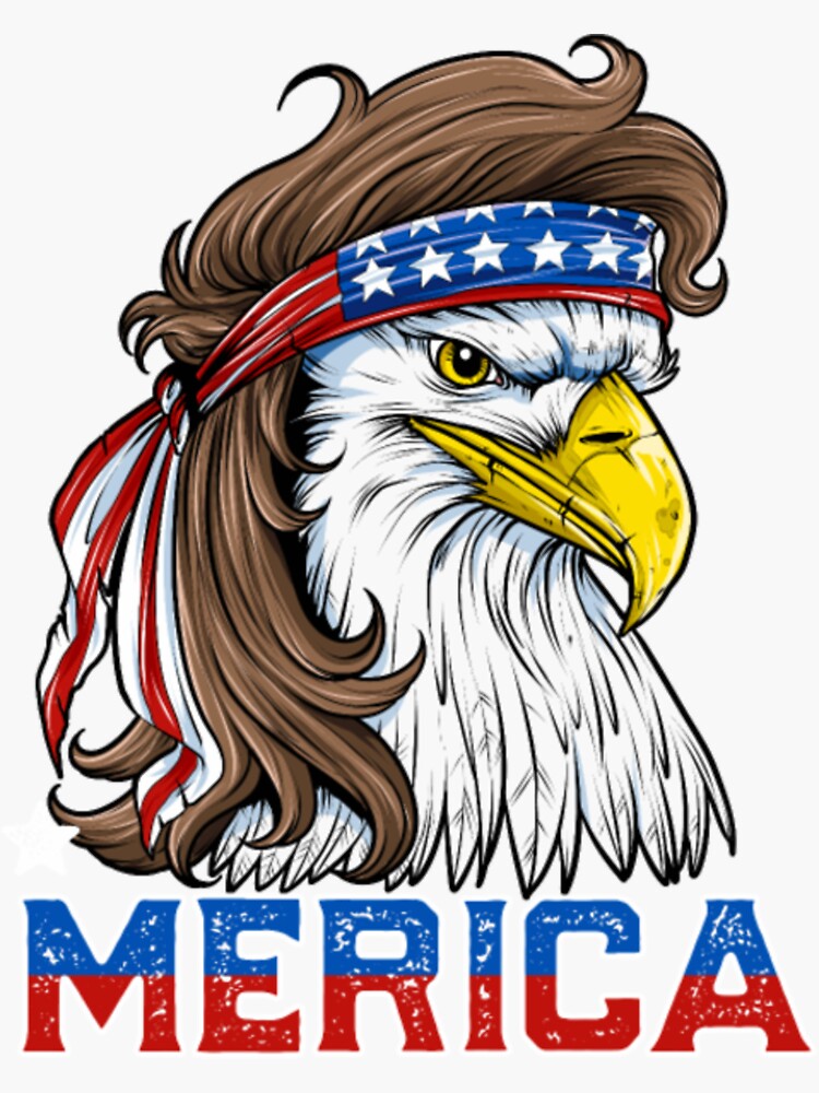 Eagle Mullet Th Of July American Flag Merica Sticker For Sale By