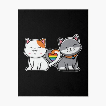 Gay Pride Cat LGBT Kawaii Cats Pile Cute 2022 Art Board Print For