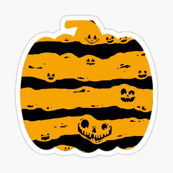 Jack O Lantern Orange And Black Stripes Sticker For Sale By