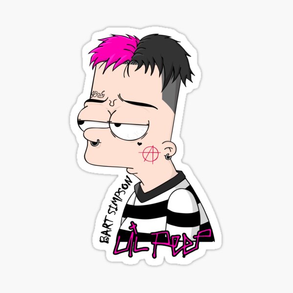 Lil Peep Vintage Classic Bart Simpson Sticker For Sale By