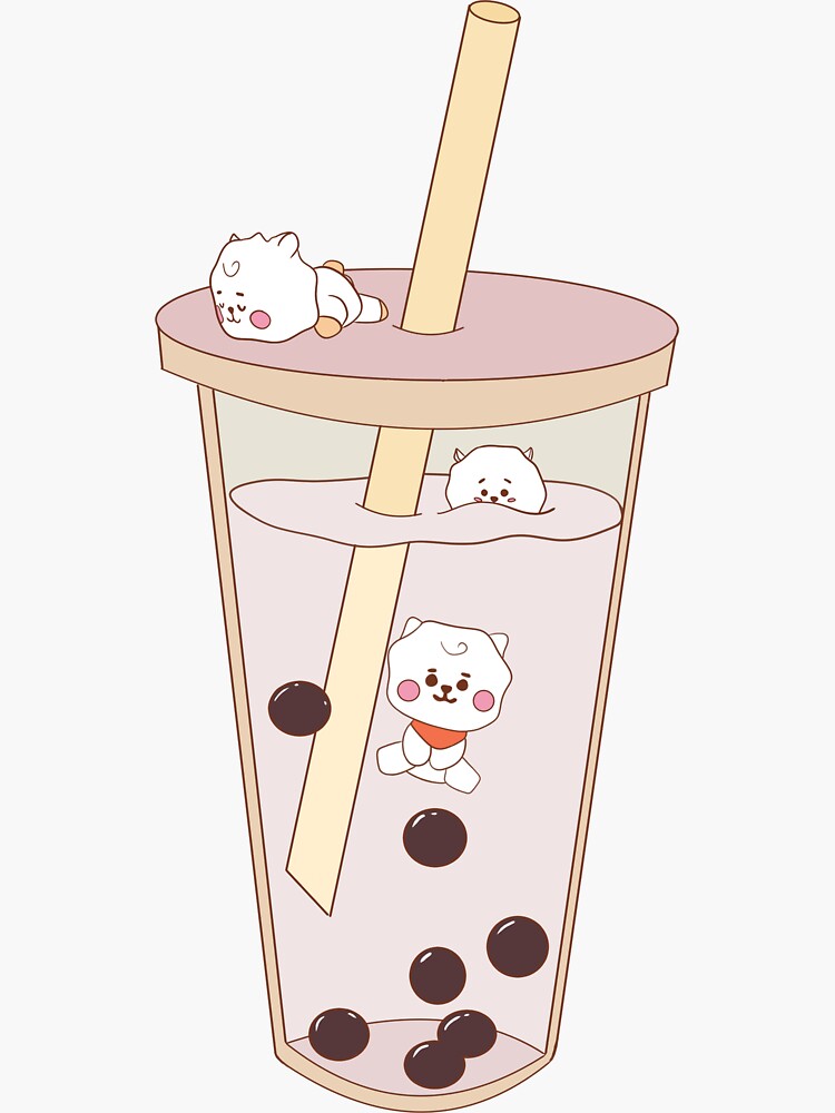 Bt Rj Boba Tea Sticker For Sale By Dysania Redbubble