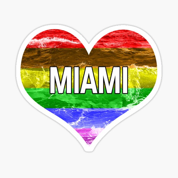 Miami Gay Pride Heart Sticker For Sale By Magartes Redbubble