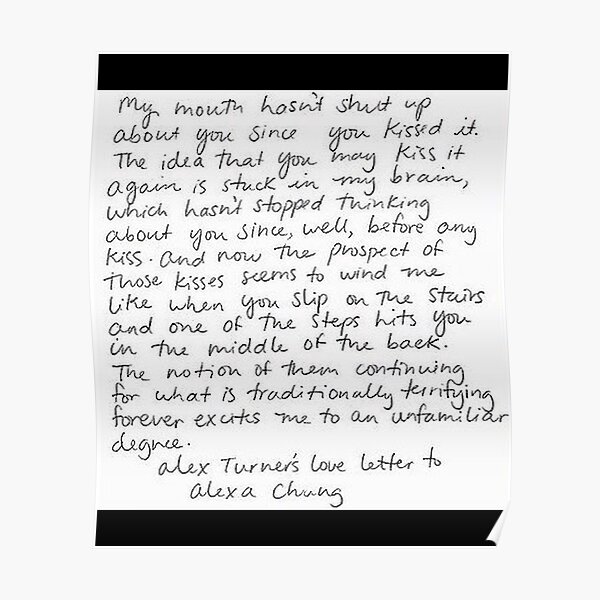 Funny Gifts For Alex Turner S Love Letter To Alexa Chung Gift For Fans