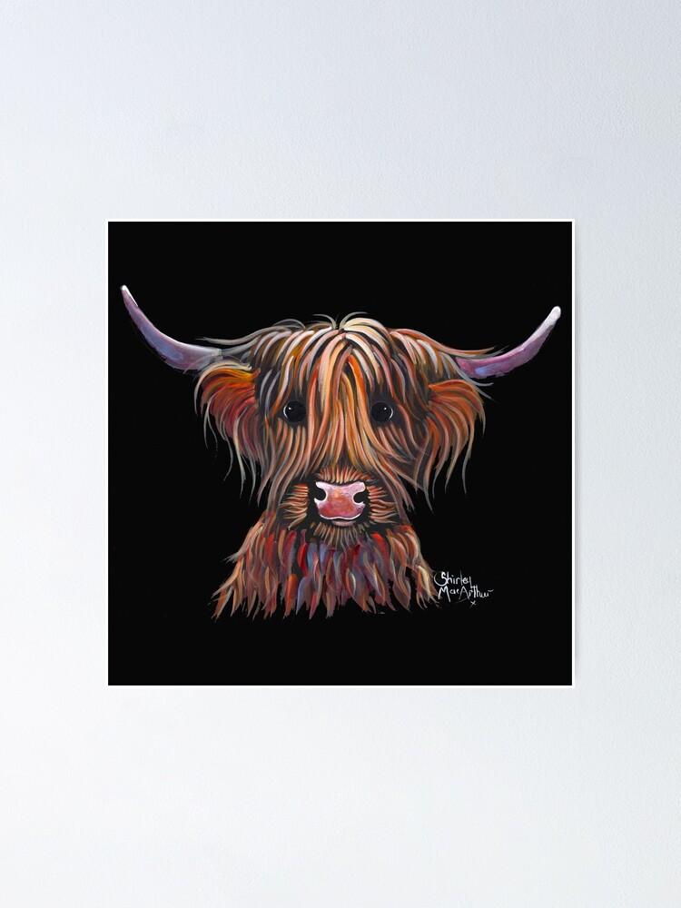 Scottish Hairy Highland Cow PRiNT BONNIE BEAN By Shirley MacArthur