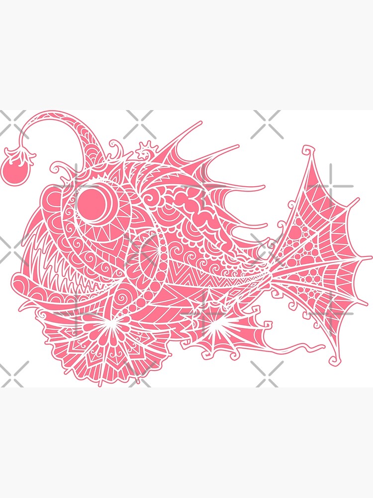 Pink Anglerfish Light Darkness Poster For Sale By Mondocut Redbubble