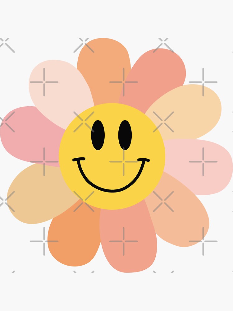 Cute Pastel Pink Yellow Orange Cool Retro 60 S Vibes Funky Daisy