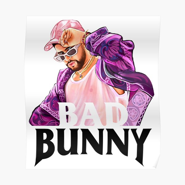 P Ster Bad Bunny In Pink Hat Un Verano Sin Ti Ilustraci N De Omoyolo