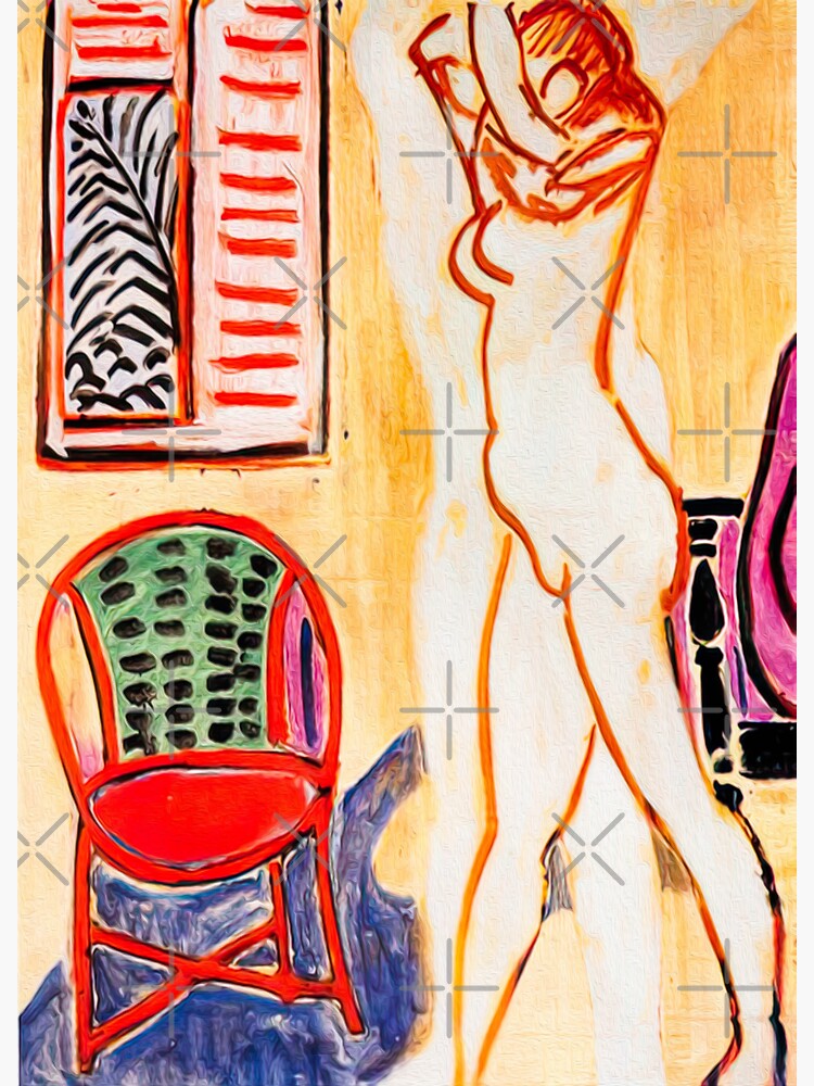 Henri Matisse Standing Nude With Raised Arms 1947 Sticker For Sale