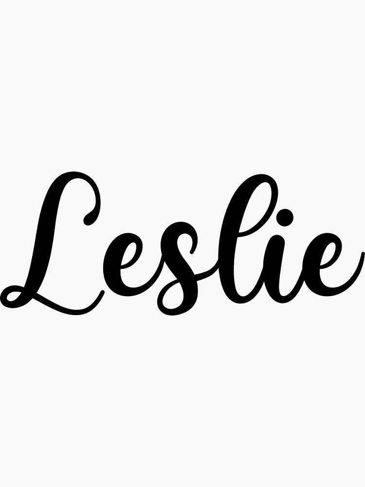 Leslie Name Handwritten Calligraphy Sticker For Sale By Yelenastore