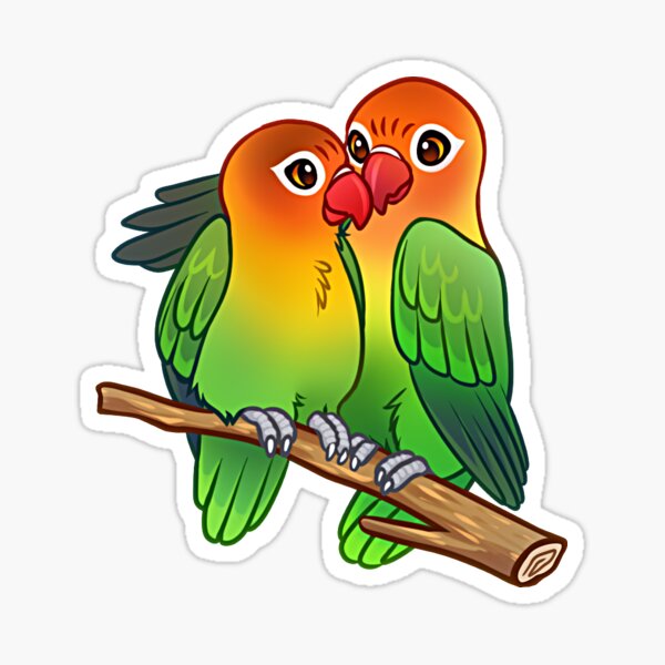 Fischer S Lovebird Sticker For Sale By Mr Lemur Redbubble