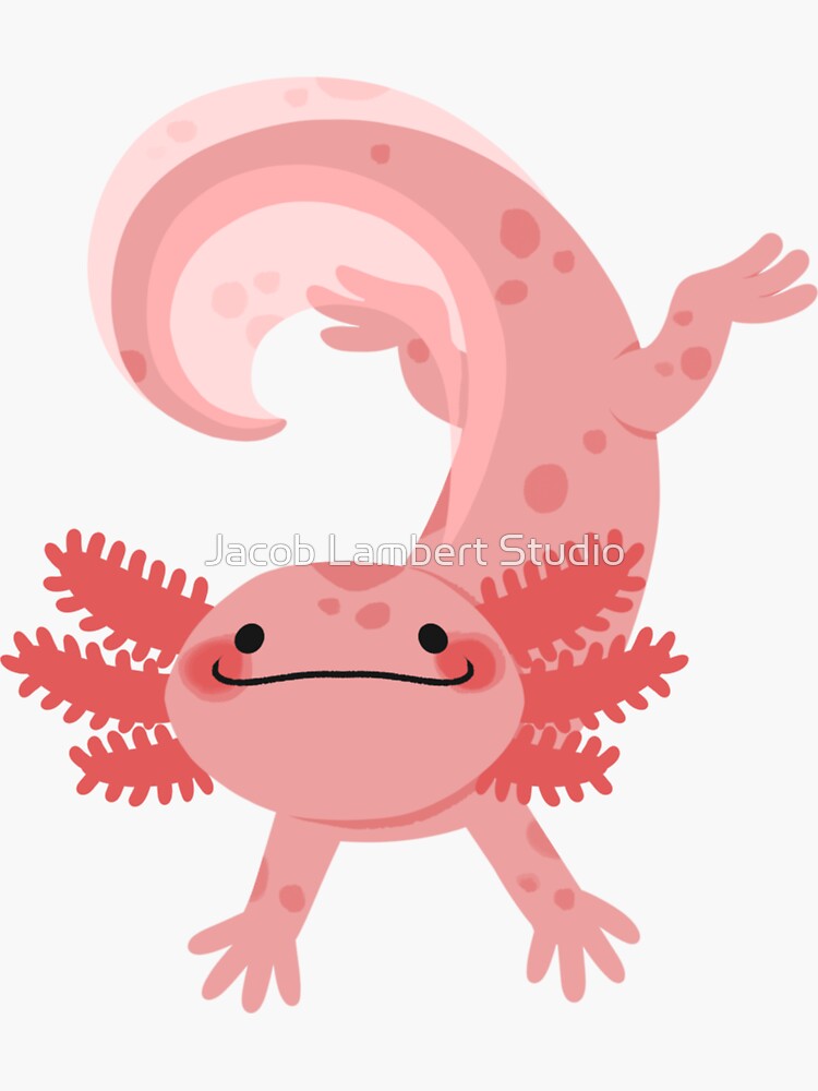 Happy Axolotl Sticker Sticker Cute Axolotl Kawaii Axolotl For Axolotl