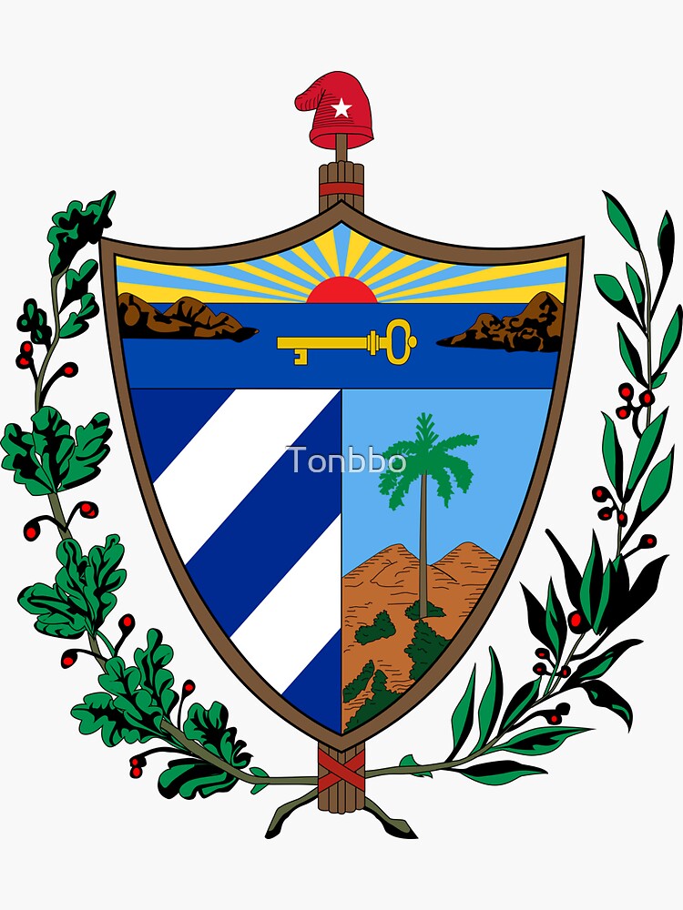 Cuba Coat Of Arms Sticker For Sale By Tonbbo Redbubble