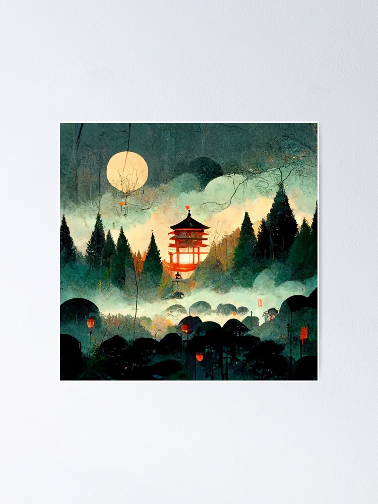 Lanterns In The Forest Poster For Sale By EtherElric Redbubble