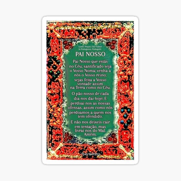 Portuguese 2 Lord S Prayer Pai Nosso Our Father Sticker For Sale