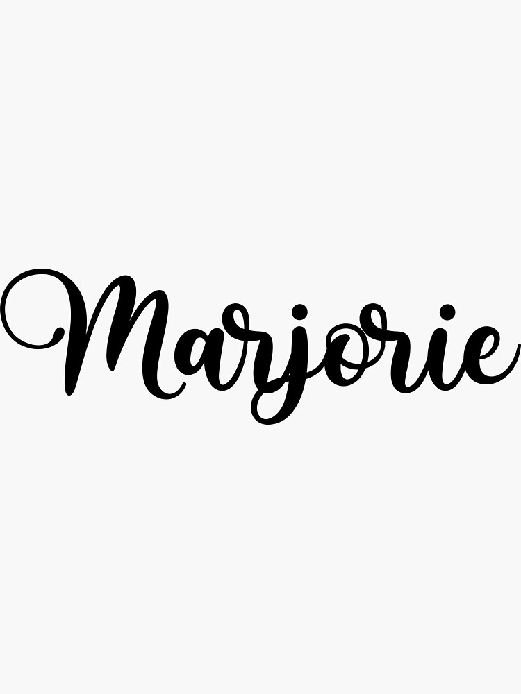 Marjorie Name Handwritten Calligraphy Sticker For Sale By