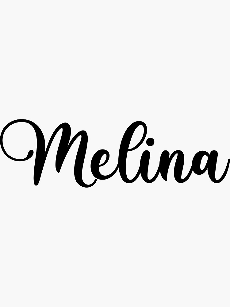 Melina Name Handwritten Calligraphy Sticker For Sale By YelenaStore