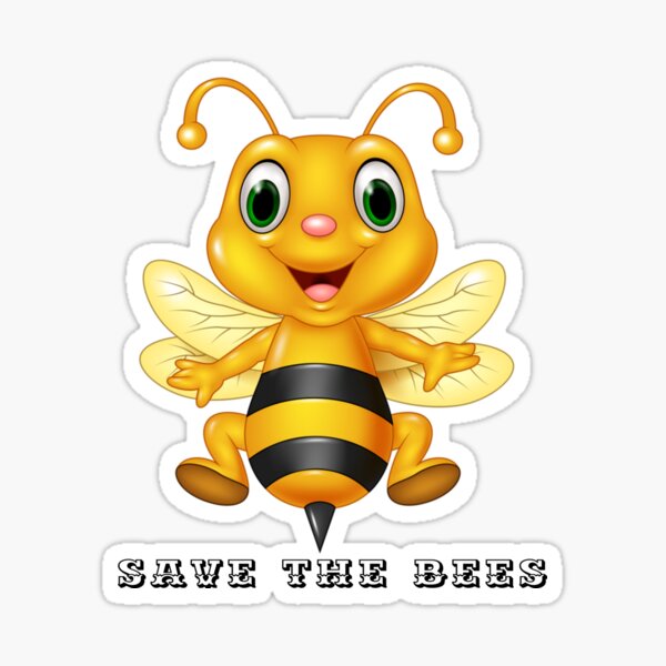 Save The Bees Stickers Laughing Sticker For Sale By Zikam Redbubble