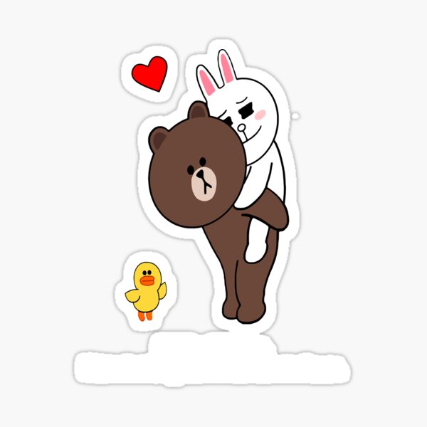 Brown Bear Cony Bunny Rabbit Stick With Love Sticker For Sale By