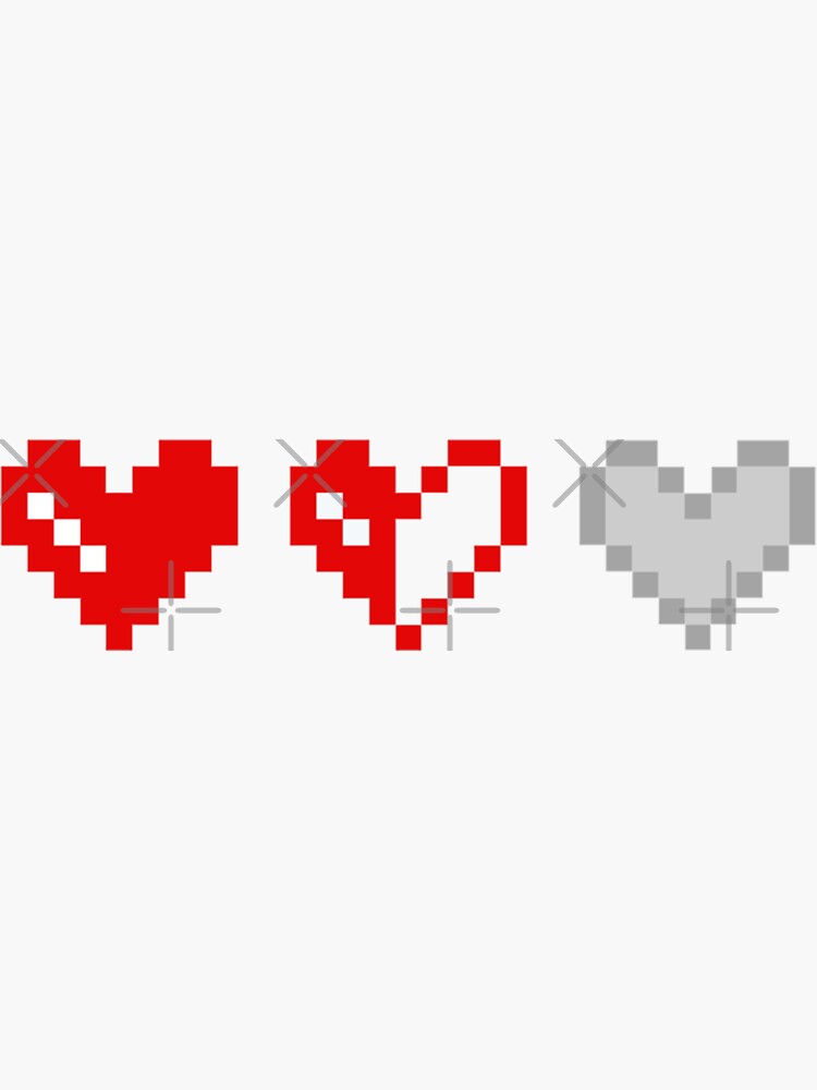 Minecraft Hearts Sticker For Sale By Qloc Redbubble