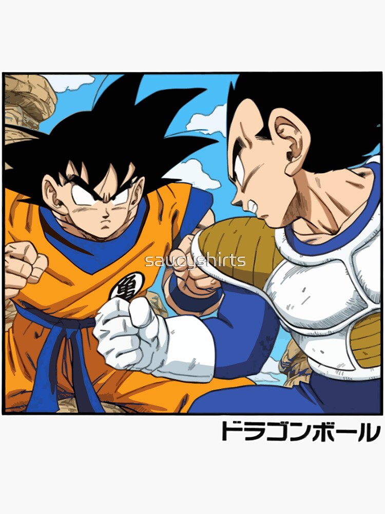 Goku Vs Vegeta Dragon Ball Z Saiayn Saga Manga Cover Sticker