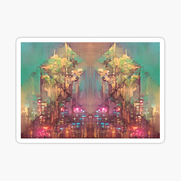 Jungle City Tangram Sticker For Sale By Rezra Redbubble