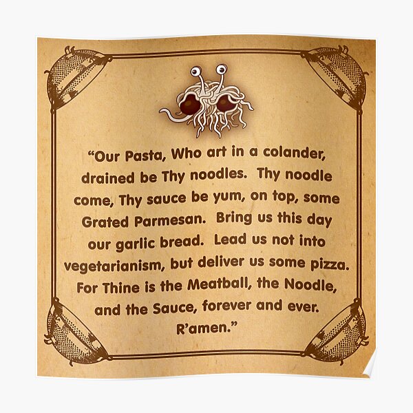 Pastafarian Prayer To The Flying Spaghetti Monster Square Version