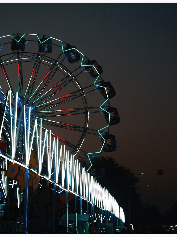 Beautiful Ferris Wheel At Night Ferris Wheel Poster For Sale By