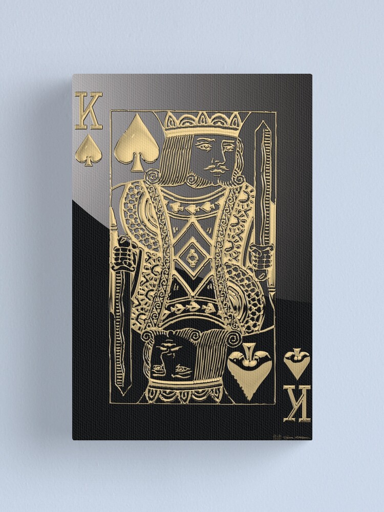 King Of Spades In Gold Over Black Canvas Print For Sale By Captain