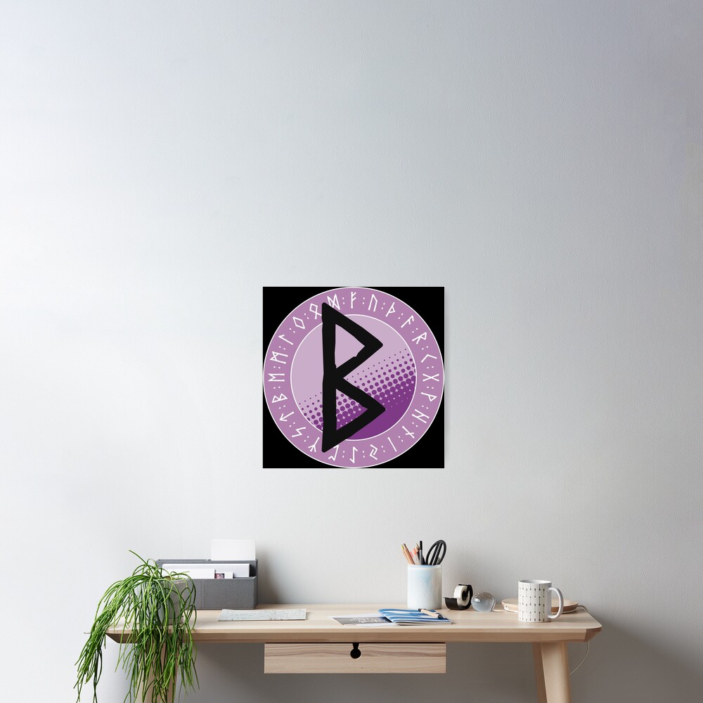 Berkano Birth Viking Runes And Runic Symbols Poster For Sale By