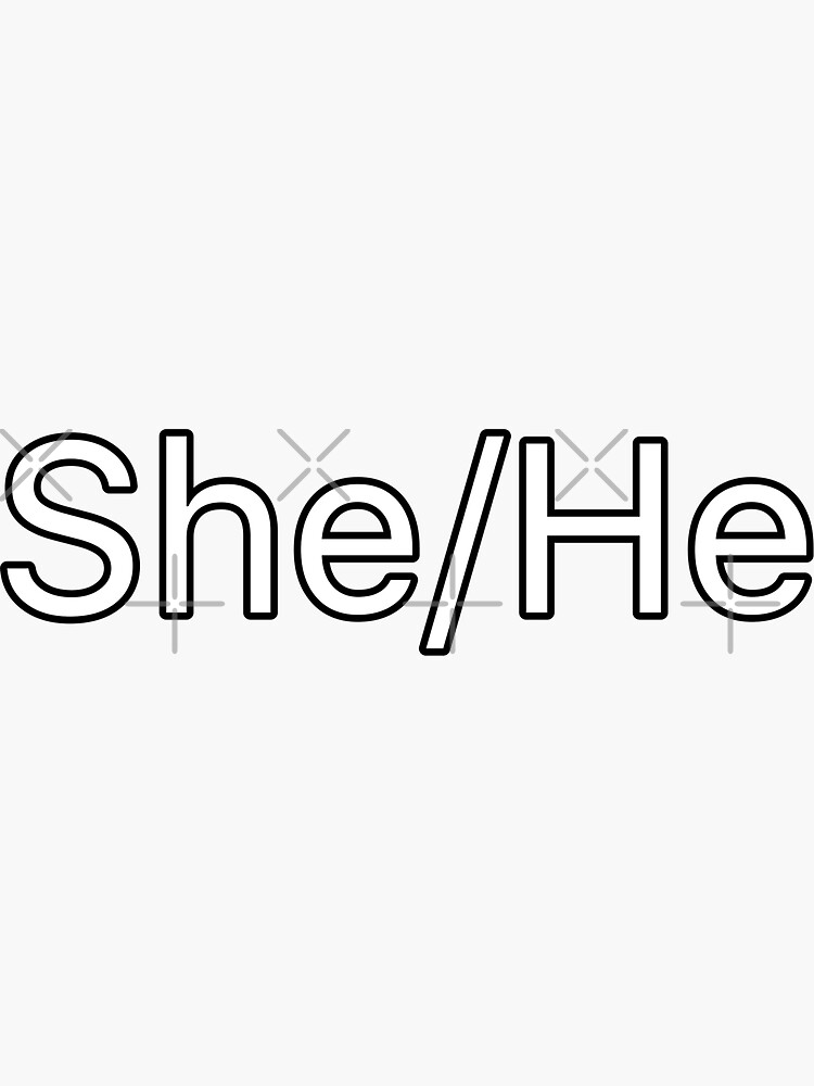 She He Pronoun Simple Sticker For Sale By Springtrap Redbubble