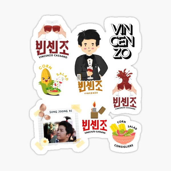 Vincenzo Cassano Kdrama Set Sticker Pack Sticker For Sale By Nurlaily