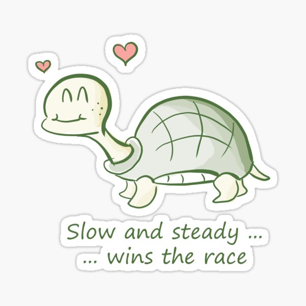 Turtle Slow And Steady Wins The Race Sticker For Sale By Oliver B