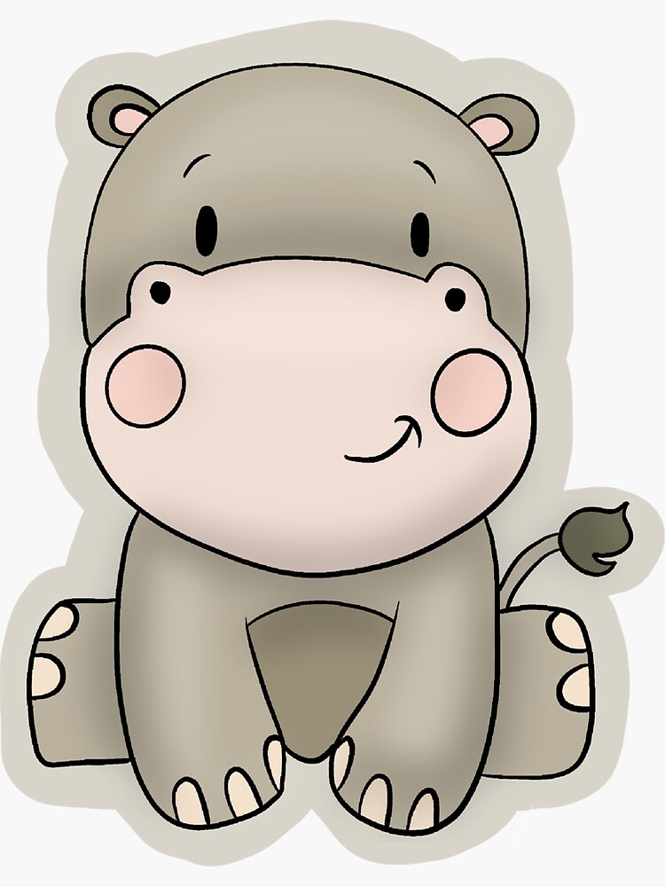 Cute Hippo Sticker For Sale By Alx Illustrates Redbubble