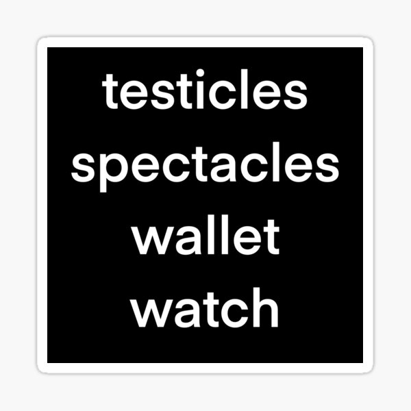 The Male Checklist Testicles Spectacles Wallet And Watch Sticker For