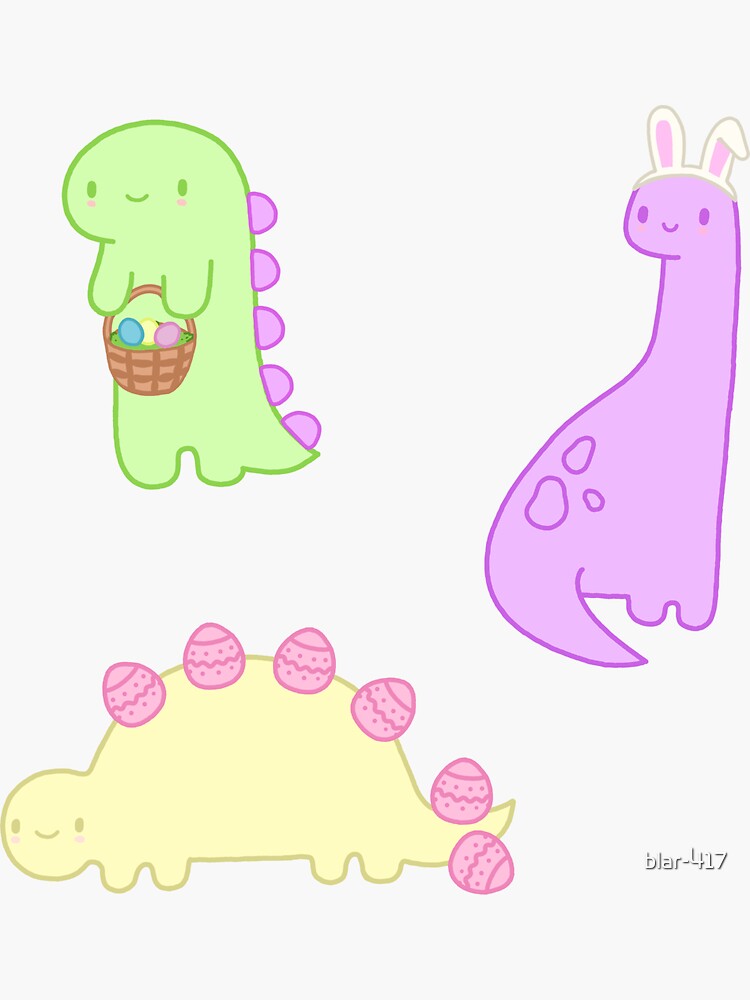 Easter Baby Dinosaur Sticker Pack Sticker For Sale By Blar