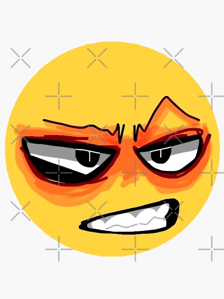 Angry Cursed Emoji TikTok MEME Face Sticker For Sale By CursedEmoji