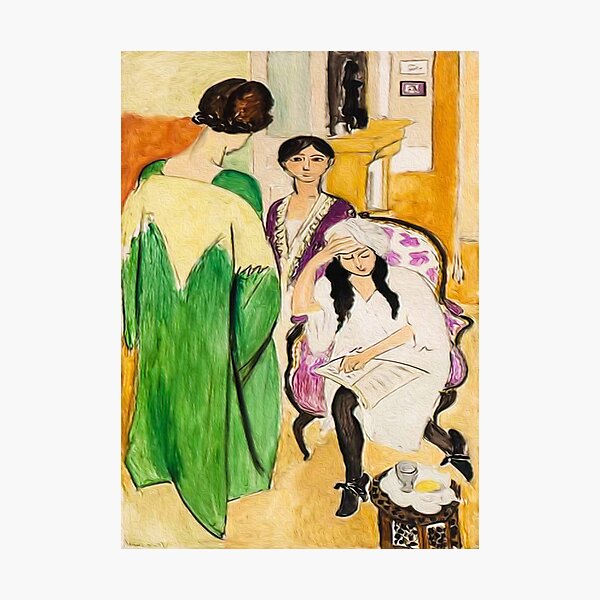 Lámina fotográfica Henri Matisse tres hermanas con una escultura