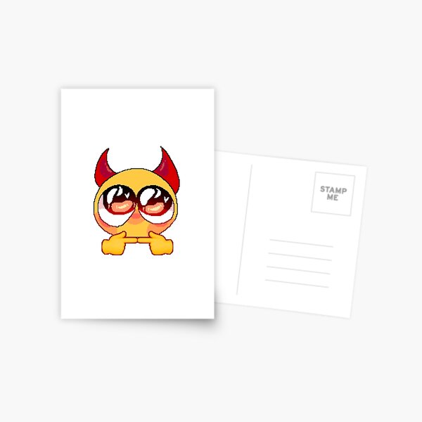 Please Face Cute Devil Cursed Emoji Tiktok Meme Face Postcard For