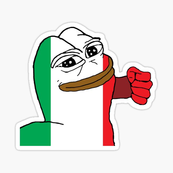 Punching Pepe Italy Sticker For Sale By Meme Magician Redbubble