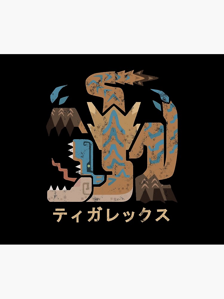 Monster Hunter World Iceborne Tigrex Kanji Icon Throw Blanket For