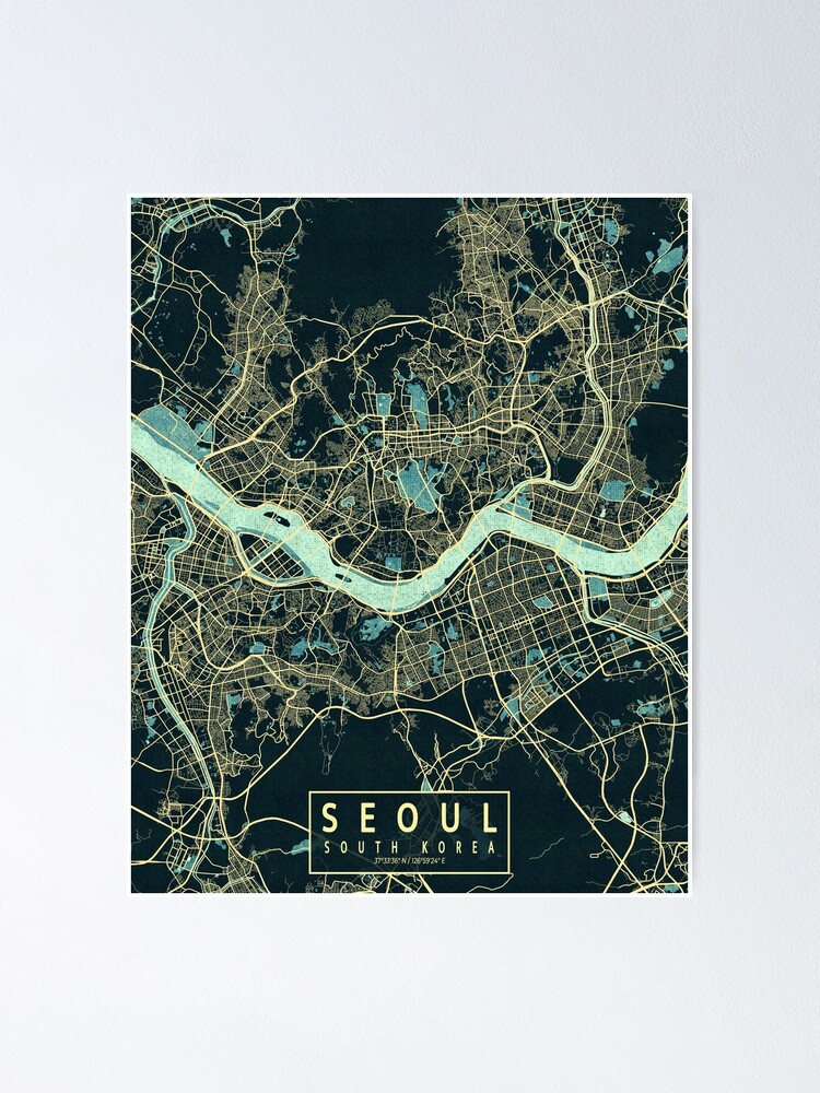 Seoul City Map Of South Korea Summer Poster For Sale By DeMAP