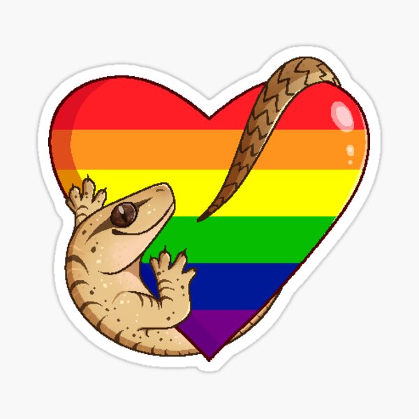Mourning Gecko Gay Pride Heart Sticker For Sale By Pikcat Redbubble