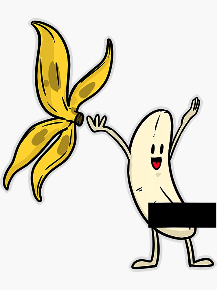 Banana Striptease Censored Naked Funny Adult Sticker For Sale By