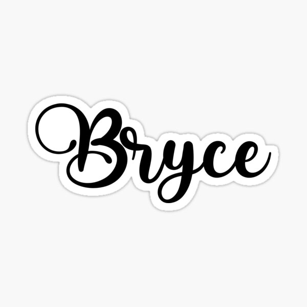 Bryce Name Handwritten Calligraphy Sticker For Sale By Yelenastore