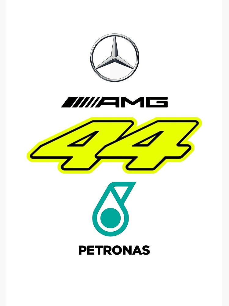 Lewis Hamilton 44 Mercedes AMG Petronas Formula 1 Team Logos Canvas