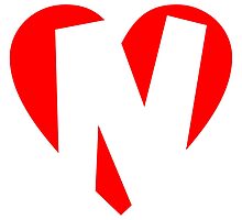I love N - Heart N - Heart with letter N by theshirtshops