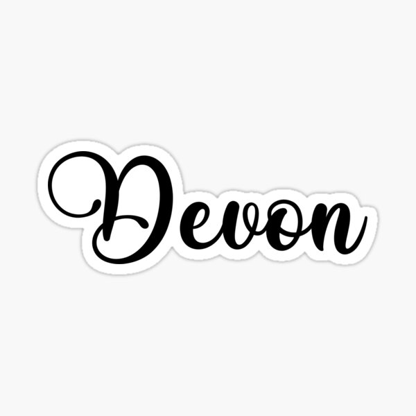 Devon Name Handwritten Calligraphy Sticker For Sale By Yelenastore